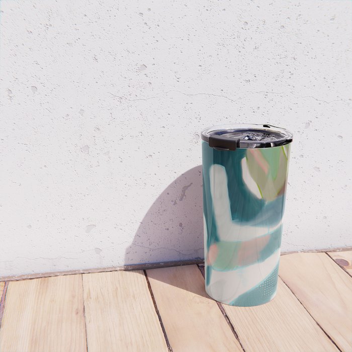 abstract pastel leaves 2 Travel Mug Gallery Image 4