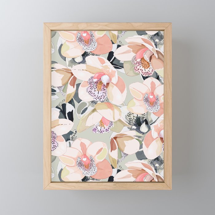 Tropical flowery leafy A Mini Art Print Gallery Image 1