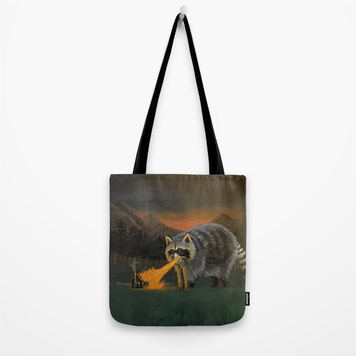 Fire Breathing Raccoon Tote Bag Gallery Image 2