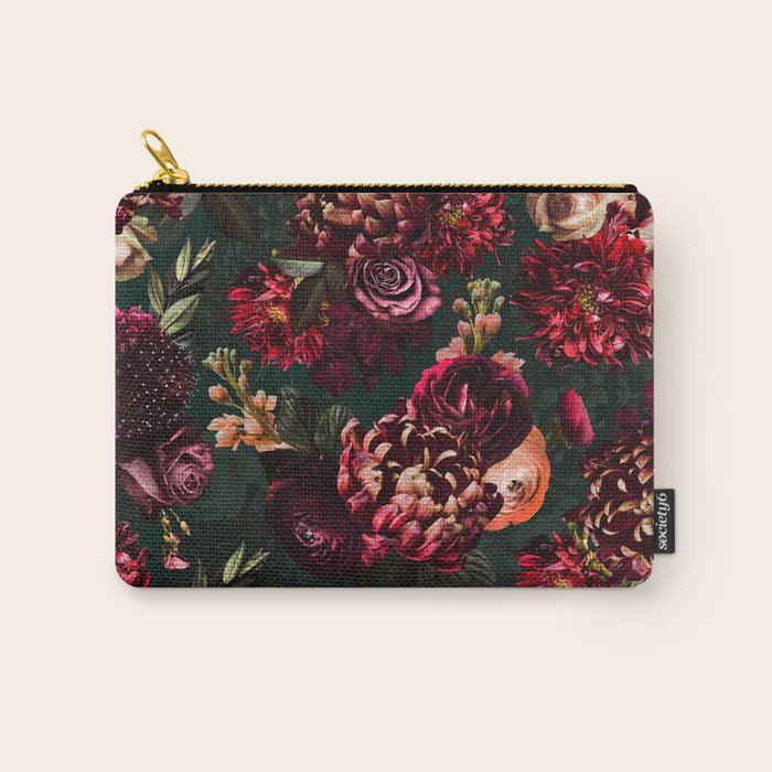 Vintage & Shabby Chic  - Fall Lush Botanical Midnight Garden Carry All Pouch Gallery Image 1