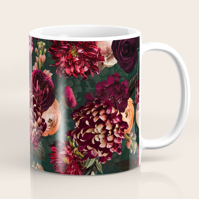 Vintage & Shabby Chic  - Fall Lush Botanical Midnight Garden Coffee Mug Gallery Image 1