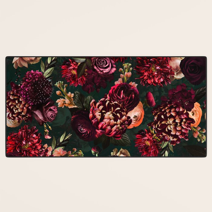 Vintage & Shabby Chic  - Fall Lush Botanical Midnight Garden Desk Mat Gallery Image 3