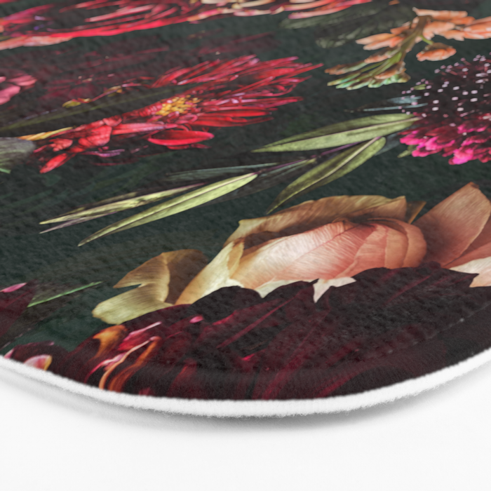 Vintage & Shabby Chic  - Fall Lush Botanical Midnight Garden Bath Mat Gallery Image 3