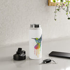 Hummingbird Rainbow Watercolor Water Bottle Gallery Image 5