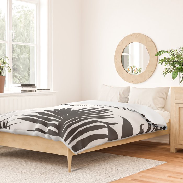 Black And White Palm Leaves Duvet Cover Gallery Image 2