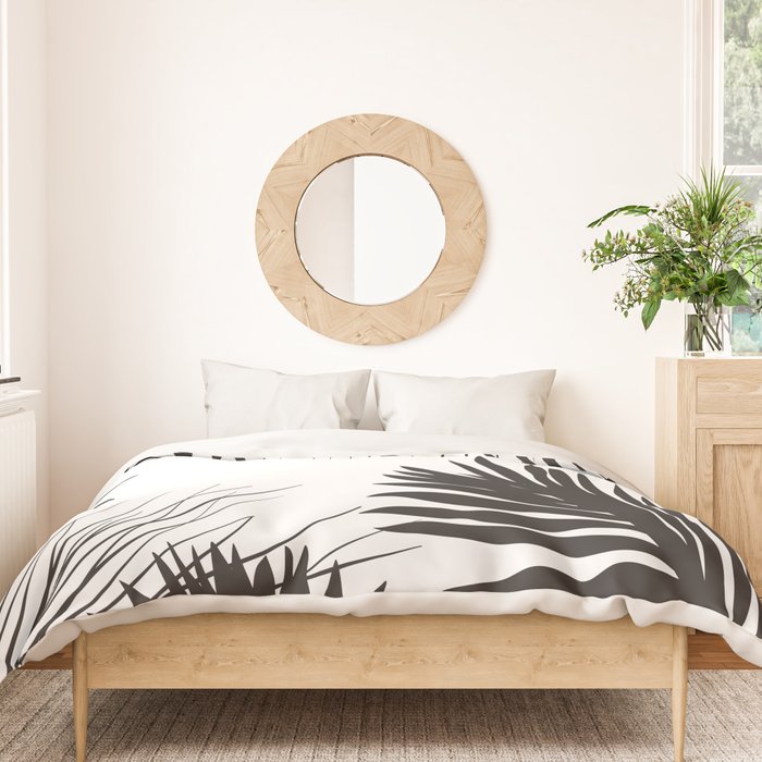 Black And White Palm Leaves Duvet Cover Gallery Image 3