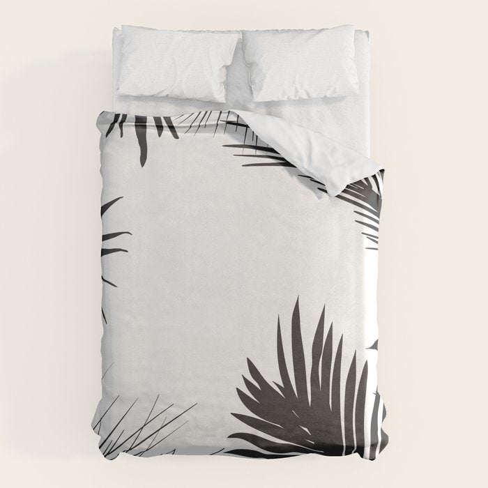 Black And White Palm Leaves Duvet Cover Gallery Image 1