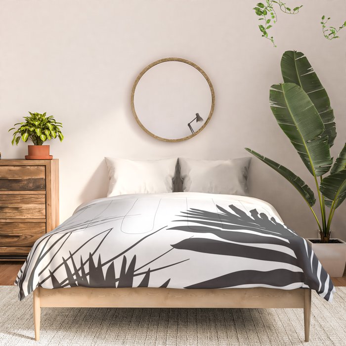 Black And White Palm Leaves Comforter Gallery Image 3