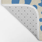 Abstract organic blue leaf art pattern Bath Mat Gallery Image 2