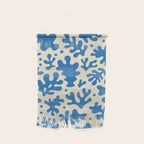 Abstract organic blue leaf art pattern Wall Hanging Gallery Image 1
