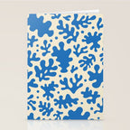 Abstract organic blue leaf art pattern Stationery Card Gallery Image 2
