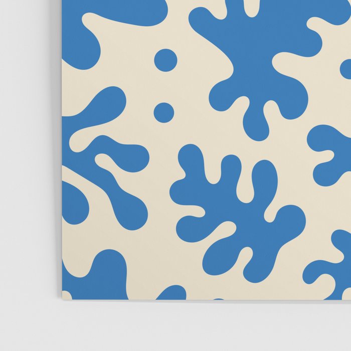 Abstract organic blue leaf art pattern Poster Gallery Image 3