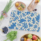 Abstract organic blue leaf art pattern Cutting Board Gallery Image 2