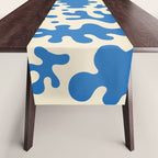 Abstract organic blue leaf art pattern Table Runner Gallery Image 1