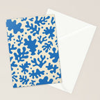 Abstract organic blue leaf art pattern Stationery Card Gallery Image 2