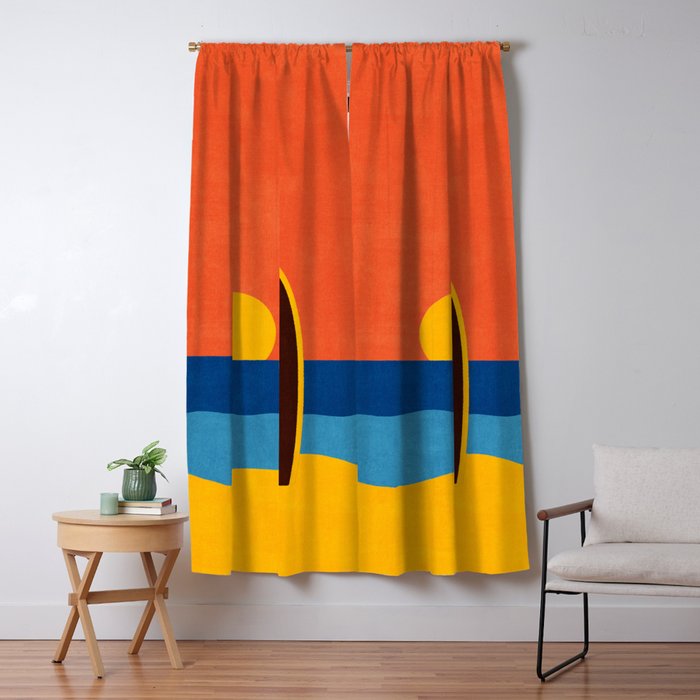 LANDSHAPES - Beach - sunset Window Curtain Gallery Image 5