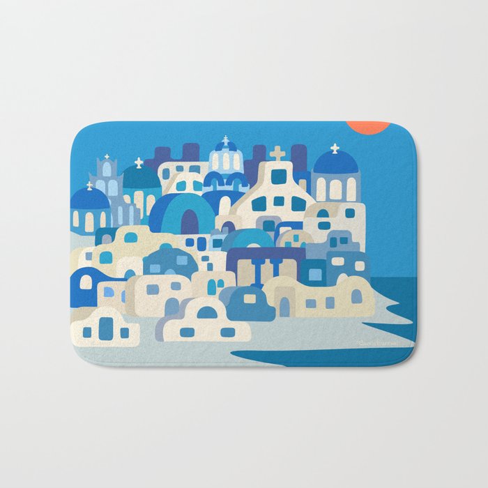 Sunny Santorini Bath Mat Gallery Image 1