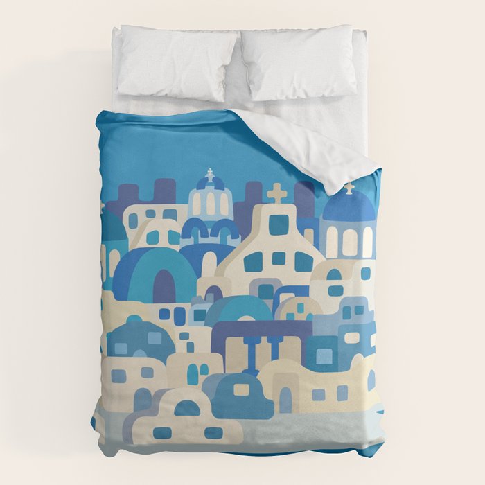 Sunny Santorini Duvet Cover Gallery Image 1