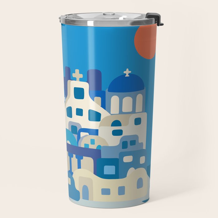 Sunny Santorini Travel Mug Gallery Image 2