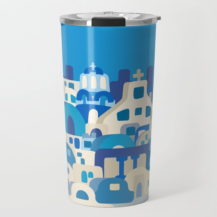 Sunny Santorini Travel Mug Gallery Image 1