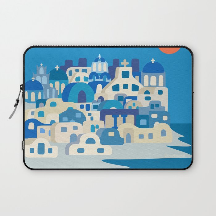 Sunny Santorini Laptop Sleeve Gallery Image 1