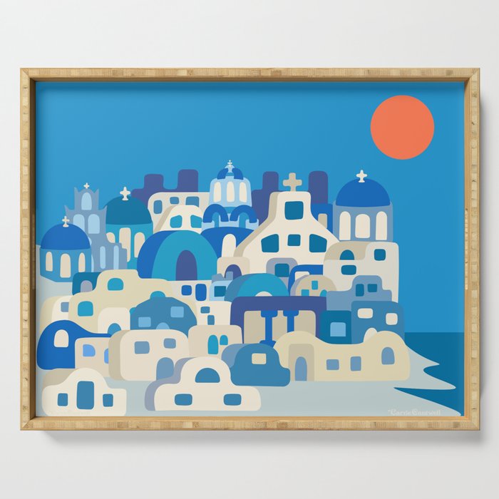 Sunny Santorini Serving Tray Gallery Image 1