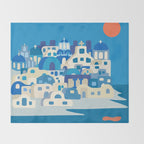 Sunny Santorini Throw Blanket Gallery Image 2