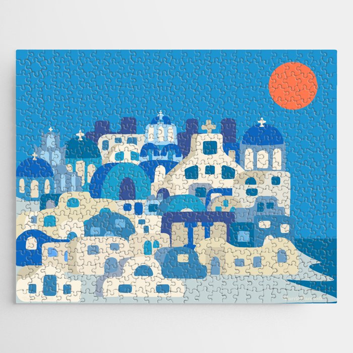 Sunny Santorini Jigsaw Puzzle Gallery Image 1