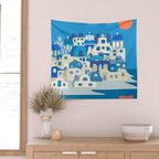 Sunny Santorini Wall Tapestry Gallery Image 2