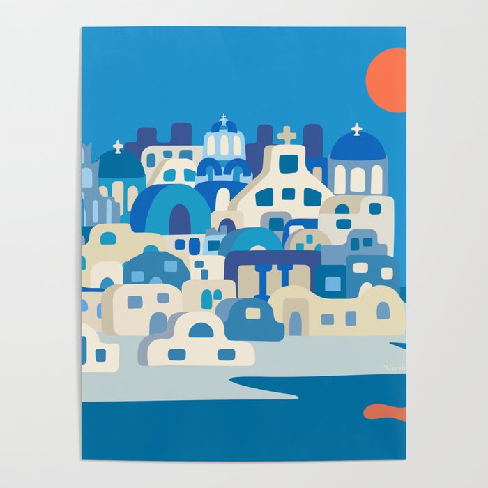 Sunny Santorini Poster Gallery Image 4