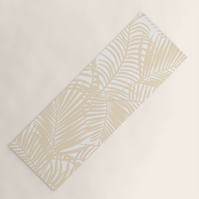 Modern tropical elegant ivory palm tree pattern Yoga Mat Gallery Image 1