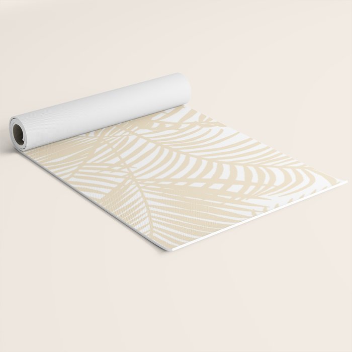 Modern tropical elegant ivory palm tree pattern Yoga Mat Gallery Image 2