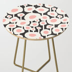 Poppy Dot - Retro Floral Black Pink Side Table Gallery Image 2