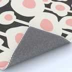 Poppy Dot - Retro Floral Black Pink Rug Gallery Image 4