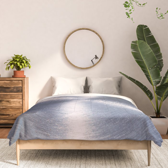 Silver Metallic Stainless Steel Pattern Comforter Gallery Image 3