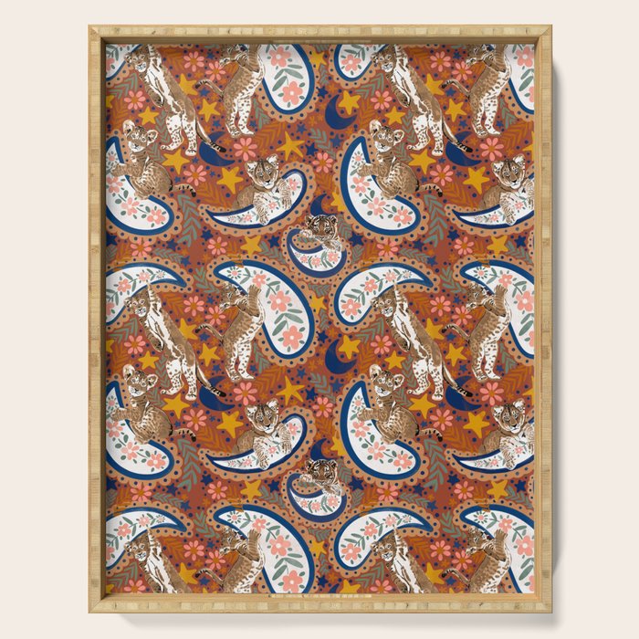 Celestial Sunset Leopard Cubs Serving Tray Gallery Image 1