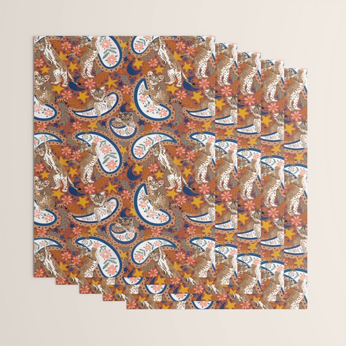 Celestial Sunset Leopard Cubs Wrapping Paper Gallery Image 3