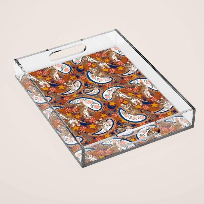 Celestial Sunset Leopard Cubs Acrylic Tray Gallery Image 1