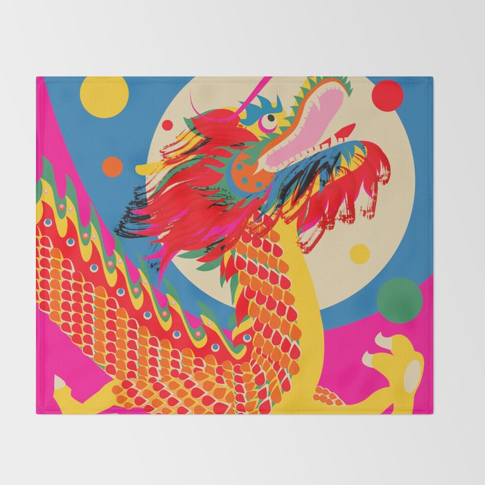 Happy Dragon Throw Blanket Gallery Image 2