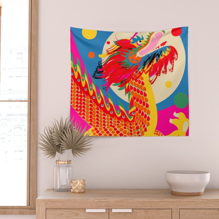 Happy Dragon Wall Tapestry Gallery Image 2