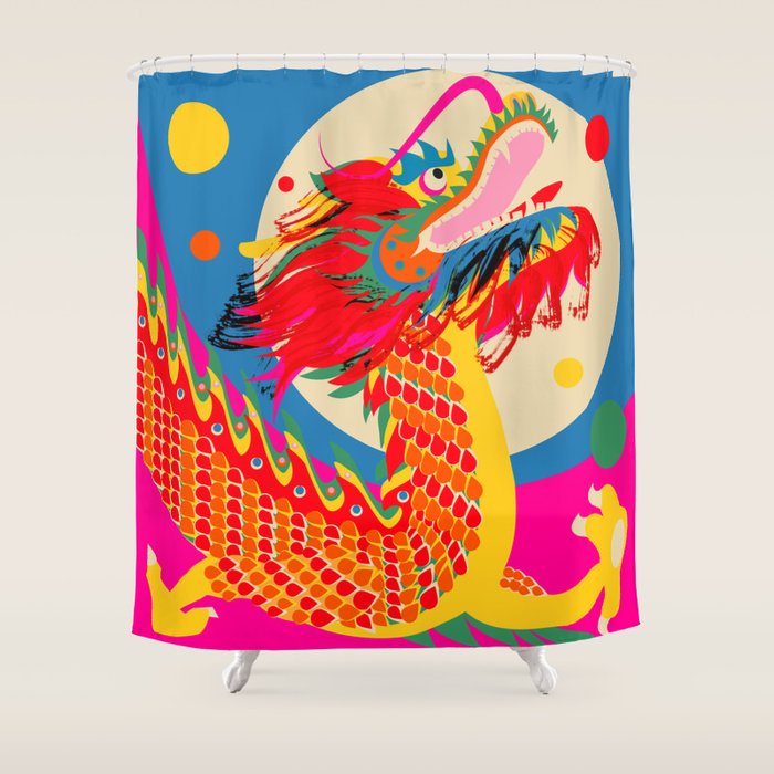 Happy Dragon Shower Curtain Gallery Image 1