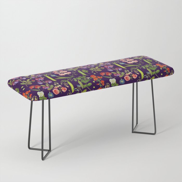 Beautiful Pea Flowers and Peas - dark Bench Gallery Image 1