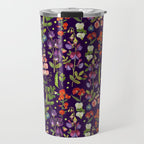Beautiful Pea Flowers and Peas - dark Travel Mug Gallery Image 1