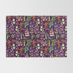 Beautiful Pea Flowers and Peas - dark Rug Gallery Image 2