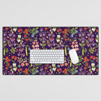 Beautiful Pea Flowers and Peas - dark Desk Mat Gallery Image 1