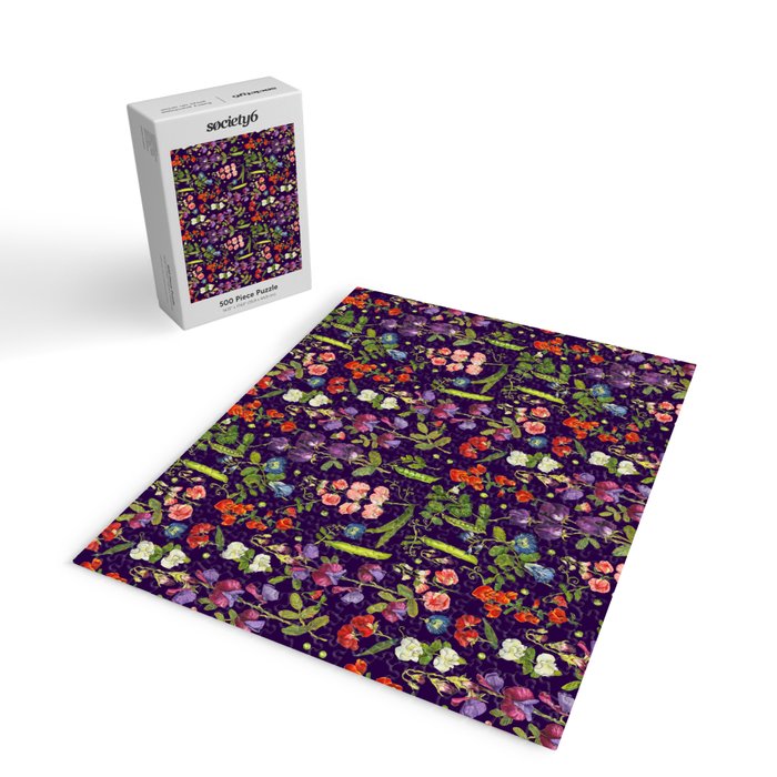 Beautiful Pea Flowers and Peas - dark Jigsaw Puzzle Gallery Image 2
