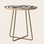 Monstera leaves Black and beige Side Table Gallery Image 1