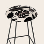 Monstera leaves Black and beige Stool Gallery Image 2