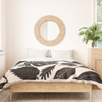 Monstera leaves Black and beige Duvet Cover Gallery Image 3