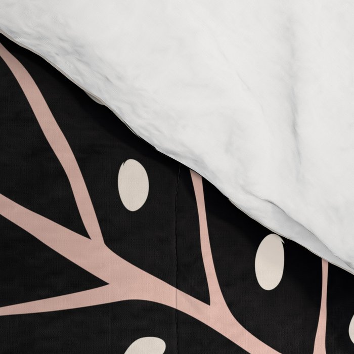 Monstera leaves Black and beige Comforter Gallery Image 4